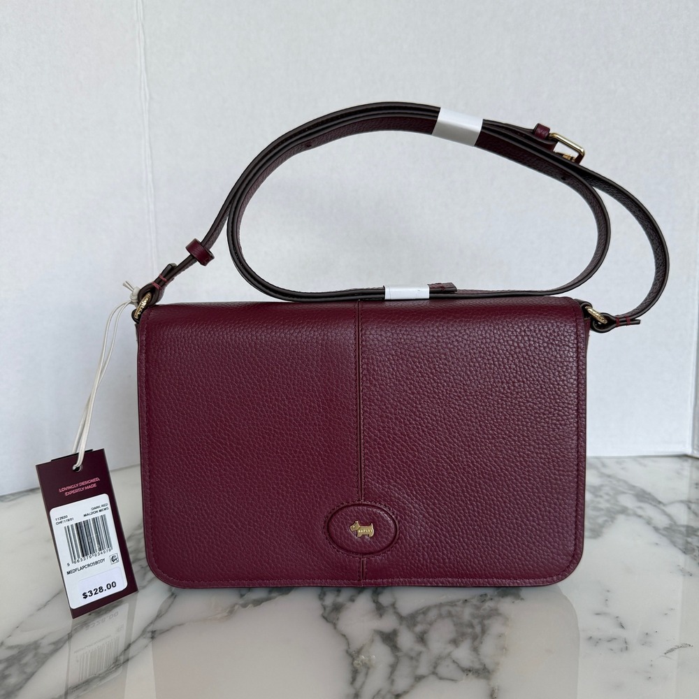 Radley London Dark Red Leather Malden Mews Magnetic flap 112930 Crossbody Bag